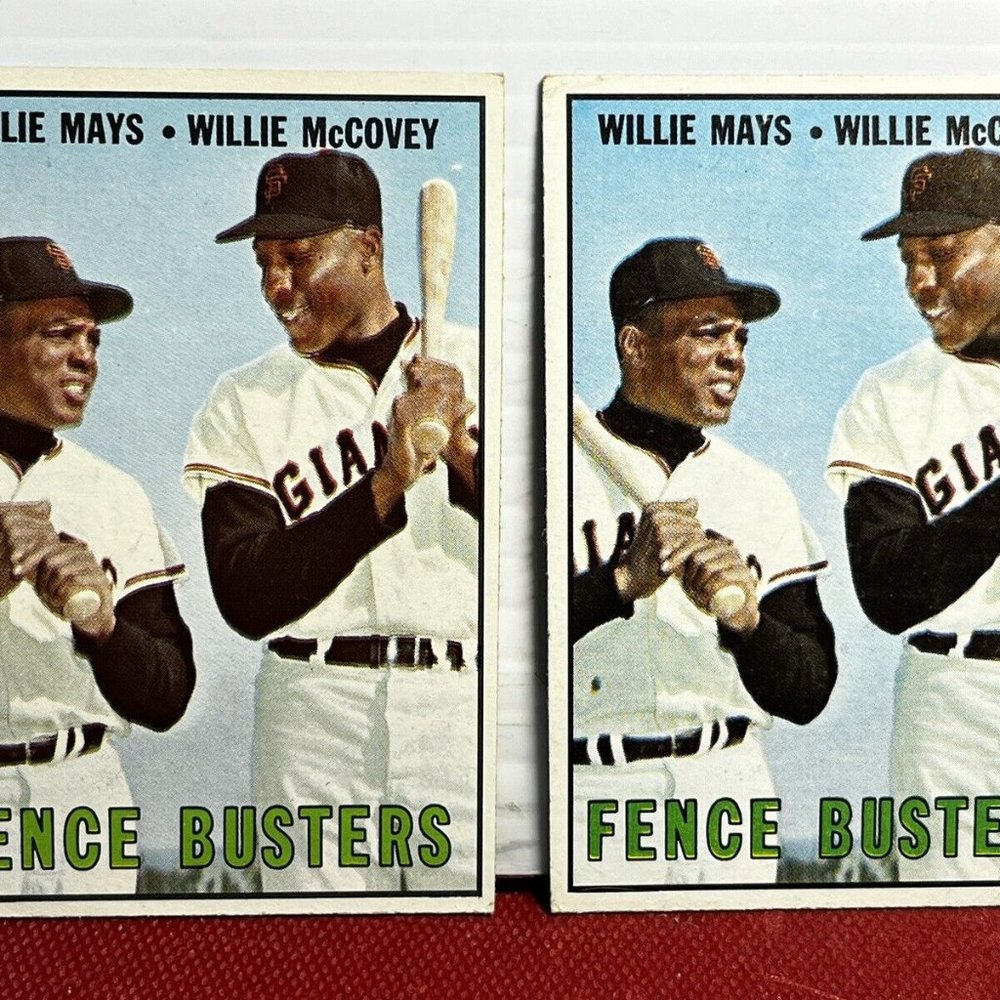 2 1967 TOPPS Wille Mays & McCovey baseball cards NY Giants Better Cards #423 Lot